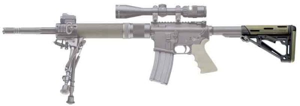 HOGUE AR-15 COLLAPSIBLE STOCK - OD GREEN RUBBER COMMERCIAL - Image 2